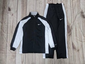 6．状態良好 NIKE ナイキ スウォッシュ ロゴ ジャージ 上下 セットアップ トラック ジャケット パンツ Y2K メンズS 黒白y210