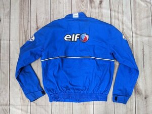 16．elf REDBARON デカロゴ 裏 メッシュ レーシング バイカー ジャケット ライダース ブルゾン バイクウェア Y2K メンズLL 青 y302