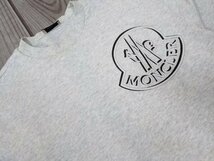 14．MONCLER モンクレール 立体 デカロゴ トリコロールライン スウェット シャツ トレーナー メンズS グレーx402_画像3