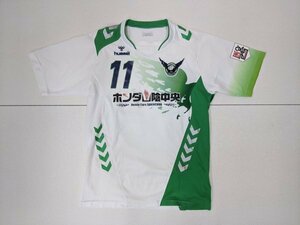 15．ガイナーレ鳥取 支給品 hummel SC TOTTORI 半袖 サッカー ユニフォーム ゲーム シャツ 練習着 メンズL 白緑x407