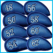 ★50（ブルー）★ ウエッジカバー アイアンカバー ゴルフ ヘッドカバー フェイスカバー (グリーニー) PU レザー 単品 ウエッジ_画像1