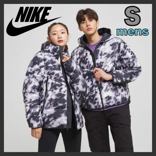 NIKE mens ダウンジャケット ブラック ホワイト Sサイズ