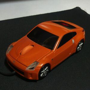 パソコン用マウス 栄光の名車 光学式カーマウス サントリーコーヒーボス × ニッサン フェアレディZ Z33 オレンジ(橙)