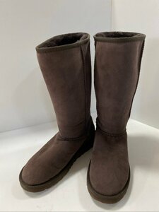 あったかい 可愛い UGG australia ムートンブーツ　ダークブラウン ロング ブーツ 24cm アグ オーストラリア ☆ちょこオク☆100