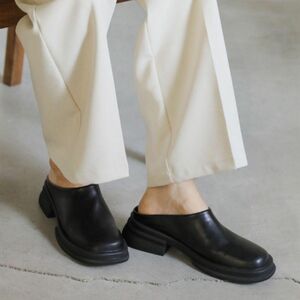 即購入OK！select MOCA フェイクレザースライドシューズ M 24㎝ 革靴