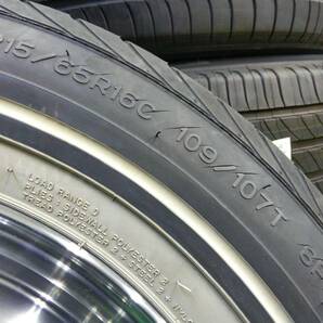 ■40759■ディーン 16インチ 7J ET40 6穴 PCD139.7 オーレンカウンター 215/65R16 【22年製8分山 要交換】 ハイエース ホワイトリボンの画像4