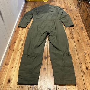 米軍実物 USA輸入 カーキ 42L vintage 100円スタート 売り切り ツナギ オールインワン 米軍放出品 ミリタリー アラミド フライトの画像3