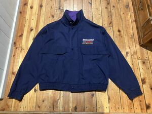 vintage USA製　USA輸入　メンズL ネイビー　100円スタート　売り切り　ジャケット　80s 90s アウター　薄手　ワーク　スイングトップ 古着