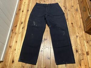 carhartt USA import w34 navy painter's pants 100 jpy start selling out old clothes Duck ground work pants futoshi .