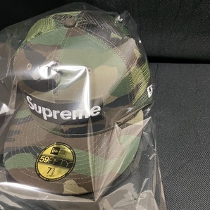 24SS Supreme Box Logo Mesh Back New Era Woodland Camo 7 3/8 迷彩の画像3