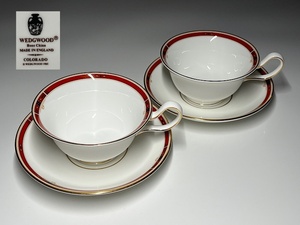 【瑞】ウェッジウッドWEDGWOOD COLORADO　カップ＆ソーサー２客セット