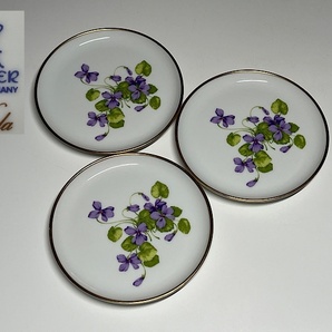 【瑞】KAISER カイザー W.GERMANY 花柄小皿３枚の画像1