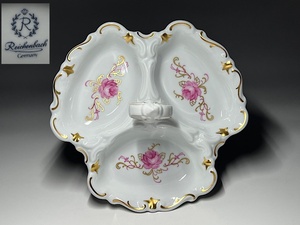 【瑞】Thuringian　Porcelain　「チューリンゲン　ポーセリン」　デザートスタンド　金彩　花柄　ドイツ製