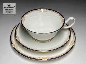 【瑞】ウェッジウッドWEDGWOOD CAVENDISH　カップ＆ソーサー＋ケーキ皿