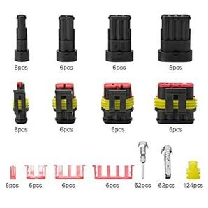 Zitfri 防水 コネクター 1/2/3/4ピン 352個 防水カプラー 配線用 オス＆メス 接続端子 カプラー端子 1極 2極の画像2