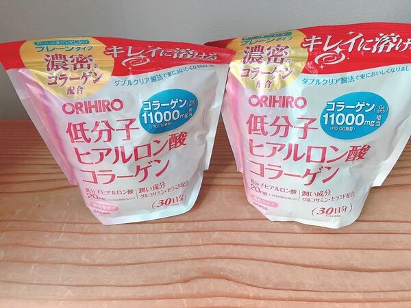 オリヒロ　低分子 ヒアルロン酸 コラーゲン 180g 30日分　2袋