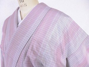 656■ 美品 裾さばきの良いお洒落な格子縞 紬 ■ひまわり