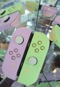 純正カスタムジョイコン NintendoSwitchJoy-Con ニンテンドースイッチコントローラー ストラップ付き パステルパープル パステルグリーン