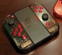 純正カスタムジョイコン クリアブラック レッド スケルトン NintendoSwitchJoy-Con ニンテンドースイッチ用コントローラー 任天堂_画像6