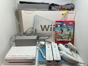 wii 本体一式 マリオ付き 動作確認済み nintendo ニンテンドー ホワイト リモコン ヌンチャク 白 任天堂