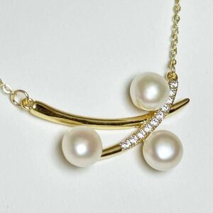 [ flower . class book@ pearl pendant 6-7mm] natural pearl necklace 42cm