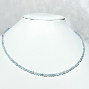 [ natural stone necklace 38+5cm aquamarine necklace ]necklace