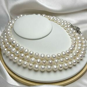 「本真珠ネックレス120m 9.5mm 天然パールネックレス」Pearl necklace jewelry 天然 ロングネックレスの画像4