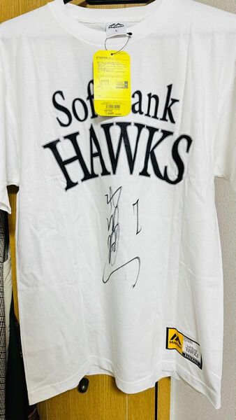 SoftBankHAWKS 内川聖一直筆サイン入りTシャツ Lサイズ　未使用 半袖