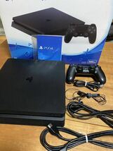 PS4本体 CUH-2100A B01 500G jet Black 本体に薄い2本線の傷あります。動作確認済み 初期化済み 納品書付き_画像1