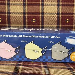 SNOOPY スヌーピー 3D4層不織布マスク 2箱 60枚 個包装 不織布 レギュラー マスク 立体 3カラー mask 3色 ダイヤモンド立体4層 衛生用品の画像8