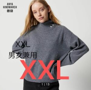 ユニクロ　アニヤ・ハインドマーチ カシミヤハイネックセーター XXL新品タグ付き