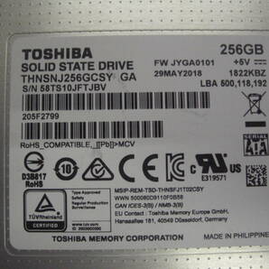 SATA ★ TOSHIBA SSD HDD 256GB 10個セット ★ MODEL：THNSNJ256GCSY ☆ 健康状態：10個全て正常 ☆の画像3