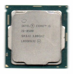 Intel ★ Core i5-8500　SR3XE ☆ 3.00GHz (4.10GHz)／9MB／8GT/s　6コア ★ ソケットFCLGA1151 ☆