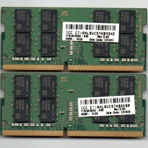 SAMSUNG ☆ ノート用メモリ 16GB×２枚セット 計 32GB ☆ 2Rx8 PC4-2666V-SE1-11 ☆ 両面16枚チップ ★の画像2