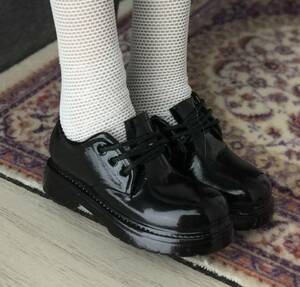 保管品大きい足可能（キツイ）靴　TBLeagueS46/S47/S42/S43/S07s09対応サイズ1/6 　人形用　Jk　女子高　学生　黒色靴１足