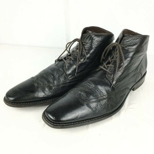 オランダ王室御用達★FLORIS VAN BOMMEL/フローリス ヴァンボメル★本革/チャッカブーツ【8/27.0cm/黒/BLACK】ウイングチップ　管No.YR46