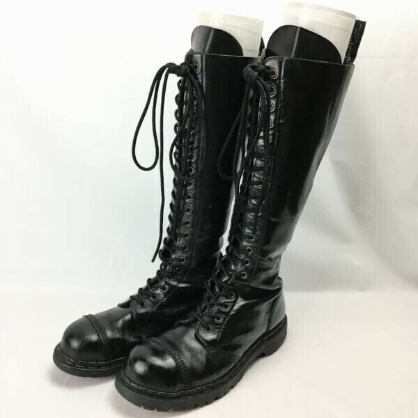 gripfast　グリップファースト　イングランド製　スチールトゥ/ロングブーツ　サイズ24.0-25.0程度　黒　ロック　Vintage/boots 管No.WM16