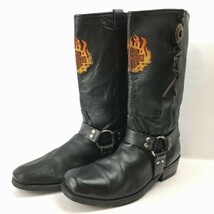 ハーレーダビッドソン　サイズ13D　30.0-31.0　本革ハンドメイド　バイクブーツ　ライディング/ツーリング　黒　Vintage/boots 管No.WU29_画像1