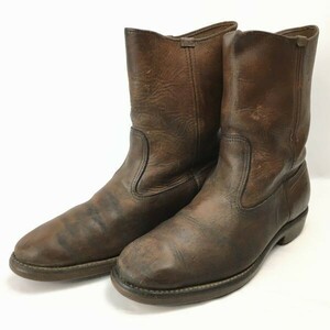 REDWING/レッドウィング　 ビンテージ　CORK コルクソール　本革ミドルブーツ　サイズ8.5B 　25.5-26.5程度　茶　Vintage/boots 管No.WL24