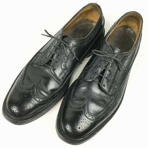 1973年製?　FLORSHEIM/フローシャイム/インペリアル　ケンムール　ロングウイングチップ　黒　サイズ10C/26.5-27.5程度　管NO.WZA-399