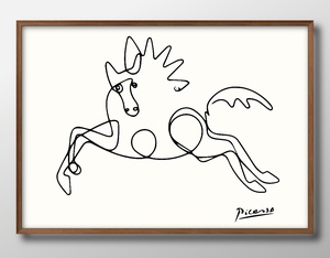 13953■送料無料!!アートポスター　絵画　A3サイズ『パブロ・ピカソ　ホース　馬』イラスト　北欧　マット紙