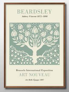 Art hand Auction 6877■Free shipping!! Art poster painting A3 size Beardsley Botanical illustration Nordic matte paper, Housing, interior, others