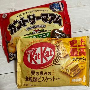 【匿名配送】不二家 カントリーマアム バニラ&ココア ネスレ キットカット 全粒粉ビスケット 2袋