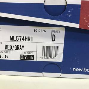 【004】NEW BALANCE  ニューバランス メンズ シューズ ML574-HRT RED/GRAY 9.5/27.5cmの画像6