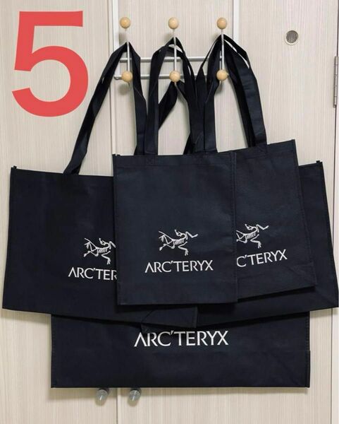 【5枚セット】アークテリクス ショップ バッグ 不織布 大 中 小 ギフト ラッピング 美品 ARC’TERYX エコバッグ