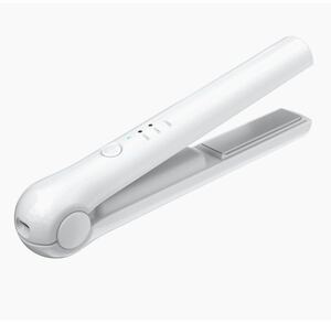 ヘアアイロン コードレス ストレートアイロン ミニ 小型 両用 USB充電式 ヘアアイロン 2way カール 160/180/200度設定可能 (白）中古