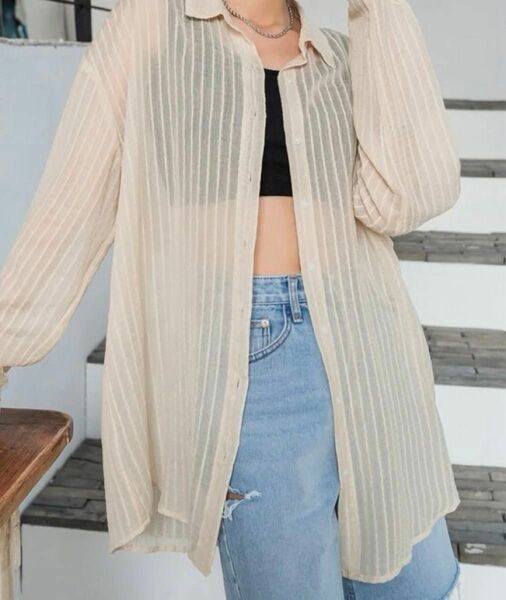 SHEIN シーイン　DAZY ソリッド ドロップショルダー ブラウス