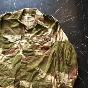 70s Pakistan Army パキスタン軍 実物 ブラッシュストロークカモ シャツジャケット ミリタリー ヴィンテージ シャツ 60s S相当 143 の画像2