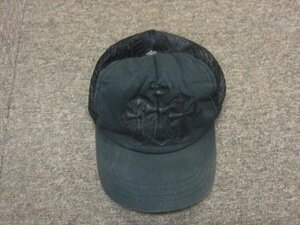 クロムハーツ　メッシュキャップ　羊革 リアルレザーキャップ　黒　帽子　ベースボールキャップ　フリーサイズ　大人用　メンズ　03160