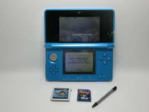 【№9104-ｇ6004】中古：Nintendo 任天堂 3DS WAP-002 ゲーム機 作動確認 本体・ソフト・ 16GBメモリガード・タッチペン付き _画像1